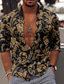 Χαμηλού Κόστους Ανδρικά πουκάμισα με στάμπα-Ανδρικά Πουκάμισο Στάμπα Φλοράλ Γραφική Γιακάς Causal Καθημερινά 3D εκτύπωση Κουμπί-Κάτω Μακρυμάνικο Άριστος Υψηλής Ποιότητας Καθημερινό Μοντέρνα Άνετο Κίτρινο