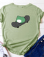 رخيصةأون تيشيرتات نسائية-مضحك قميص الضفدع التزلج قميص قصير الأكمام رقبة مستديرة من القطن للزوجين (أخضر ، L)