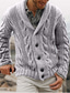 ieftine pulover cardigan pentru bărbați-Bărbați Pulover Bluza Tricotat Tricotat Culoare solidă În V Stilat Stil Vintage Purtare Zilnică Toamnă Iarnă Gri Deschis Gri Închis S M L / Manșon Lung