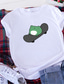 رخيصةأون تيشيرتات نسائية-مضحك قميص الضفدع التزلج قميص قصير الأكمام رقبة مستديرة من القطن للزوجين (أخضر ، L)