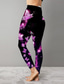cheap Women&#039;s Pants-Women&#039;s Sweatpants Capri shorts Print Sports Daily Yoga Stretchy Cotton Blend Outdoor Sports Butterfly Mid Waist 3D Print Green Black Purple S M L