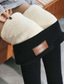 cheap Leggings-Women&#039;s Leggings Elastic Waist Warm Fashion Streetwear Daily Weekend Micro-elastic Comfort Plain Mid Waist Black Grey S M L / Fleece Lining