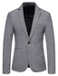 cheap Men&#039;s Jackets &amp; Coats-Men&#039;s Blazer Sport Jacket Sport Coat Breathable Party / Evening Single Breasted One-button Turndown Business Casual Jacket Outerwear Plaid / Check Print Light Grey Khaki Dark Grey / Spring / Fall