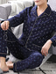 cheap Pajamas-Men&#039;s Pajamas Loungewear Sets Sleepwear 1 set Grid / Plaid Fashion Soft Home Bed Cotton Lapel Long Sleeve Pant Basic Fall Winter 1# 2#