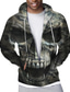 cheap Graphic Hoodies-Men&#039;s Zip Hoodie Sweatshirt Full Zip Hoodie Zipper Pocket Designer Casual Streetwear Graphic Skull Print Hooded Sports &amp; Outdoor Casual Daily Long Sleeve Clothing Clothes Regular Fit Black