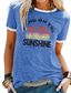 お買い得  レディースＴシャツ-女性用 Tシャツ レタード プリント ラウンドネック ベーシック トップの ブルー パープル グレー