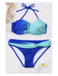 baratos Conjuntos de Bikini-Mulheres Roupa de Banho Biquíni 2 partes roupa de banho Flexão Delgado Tintura Tie Dye Azul Vermelho Arco de cabelo Nadador Fatos de banho novo Sensual / Com Bojo