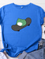 preiswerte T-Shirt-lustiges Skateboard Froschshirt Kurzarm Rundhals Baumwolltops für Paare (grün,l)