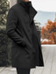 Недорогие Мужские куртки и пальто-Муж. Универсальные Тренч Пальто Бушлат Длинная Осень Полиэстер Сплошной цвет Квилт Уличный стиль На каждый день на открытом воздухе Повседневные Сохраняет тепло Тонкие Темно-серый Черный Светло-серый