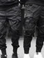 baratos Calças Cargo-calças de corrida masculinas calças compridas com vários bolsos streetwear de fita calça cargo casual casual de corte casual com cordão nas calças