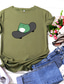 abordables Camisetas de mujer-camiseta divertida de la rana del monopatín camisetas de algodón de cuello redondo de manga corta para pareja
