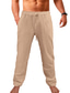 Недорогие Шаровары-мужские льняные штаны для йоги повседневные хлопчатобумажные узкие брюки в полный рост - свободные легкие пляжные брюки для йоги с завязками тренировочные брюки - 7 цветов