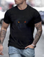 Χαμηλού Κόστους Ανδρικά 3D T-shirts-Ανδρικά Πουκάμισο Μπλουζάκι Κοντομάνικα Γραφική Ζώο Στρογγυλή Ψηλή Λαιμόκοψη Μαύρο Κίτρινο Θαλασσί Βυσσινί Καφέ 3D εκτύπωση Μεγάλα Μεγέθη Causal Καθημερινά Κοντομάνικο Ρούχα