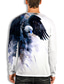 cheap Men&#039;s 3D T-shirts-Men&#039;s Tee T shirt Tee Shirt Designer Long Sleeve Graphic Patterned Eagle 3D Print Crew Neck Daily Holiday Print Clothing Clothes Designer Casual Big and Tall White Blue Purple