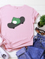 זול טישרטים לנשים-חולצת צפרדע סקייטבורד מצחיקה חולצות כותנה עם שרוול קצר צווארון לזוג (ירוק, l)