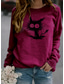 cheap Women&#039;s Hoodies &amp; Sweatshirts-Women&#039;s Sweatshirt Cat Graphic Print Sports &amp; Outdoor Casual Daily Hot Stamping Basic Hoodies Sweatshirts  Wine Red Gray Green