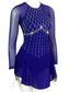 cheap Figure Skating Dresses-Figure Skating Dress Women's Girls' Ice Skating Dress Outfits Burgundy Royal Blue Blue Patchwork Mesh Spandex High Elasticity Practice Professional Competition Skating Wear Handmade Crystal