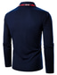 Недорогие рубашка-поло с длинными рукавами-Муж. Футболка-поло Рубашка для гольфа Деловые Длинный рукав Военно-зеленный Темно синий Однотонный Отложной Повседневные Одежда Одежда 1 шт. Деловые