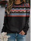billige Hættetrøjer og sweatshirts til kvinder-Dame Sweatshirt bluse Grafiske tryk Ko Trykt mønster Rund hals Afslappet Sport Aktiv Etnisk Hættetrøjer Sweatshirts Blå Sort Rød