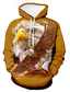cheap Graphic Hoodies-Men&#039;s Pullover Hoodie Sweatshirt Print Designer Basic Casual Graphic Eagle Animal Print Plus Size Hooded Daily Holiday Long Sleeve Clothing Clothes Regular Fit Blue Gray Yellow Gold Orange
