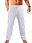 billige Harembukser-yoga linbukser for menn tilfeldig bomull slanke bukser i full lengde - løs lett snøring yoga strandbukser treningsbukser - 7 farger