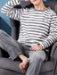 abordables Pijamas-Hombre Pijamas Ropa de salón Conjuntos Pijama 1 juego Caricatura Felpa Moda Suave Hogar Cama Franela Cuello Barco Manga Larga Pantalón Básico Otoño Invierno 1# 2#