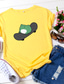 levne Dámská trička-legrační skateboarding žabí košile bavlněné topy s krátkým rukávem a posádkou (zelená, l)