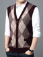 cheap Sweater Vests-Men&#039;s Sweater Vest Wool Sweater Cardigan Knit Knitted Braided Color Block Halter Neck Vintage Style Daily Weekend Clothing Apparel Winter Fall Wine Light gray S M L
