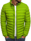 cheap Men&#039;s Downs &amp; Parkas-Men&#039;s Winter Jacket Puffer Jacket Winter Coat Warm Breathable Outdoor Street Daily Plain Outerwear Clothing Apparel Streetwear Casual Green Blue Red / Fall / Stand Collar / Long Sleeve / Going out