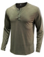 cheap Basic Henley-Men&#039;s T shirt Tee Henley Shirt Lightweight 1950s Casual Long Sleeve White Black Blue Gray Wine Army Green Solid Color Henley Casual Daily Button-Down Clothing Clothes Lightweight 1950s Casual