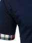 tanie klasyczna koszulka polo-Męskie Koszulka polo Koszula golfowa Koszula tenisowa Kołnierz Podstawowy Zabytkowe Moda miejska Jesień Krótki rękaw Granatowy Solidne kolory Kołnierz Kołnierzyk button down Szkoła Praca Niejednolita