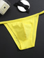 cheap Men&#039;s Underwear-Men&#039;s Basic Simple Pure Color Sexy Panties G-string Underwear High Elasticity Low Waist Yellow M
