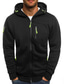 levne Základní mikiny-pánský svetr s kapucí, lehký, dlouhý rukáv, na zip, velikost l, černý