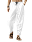ieftine pantaloni de in-Bărbați Pantaloni de in Cordon Ușor Pantaloni Pantaloni de in Alb Negru Verde Vară Iarnă Sport Îmbrăcăminte de Sport  Micro-elastic Potrivire Largă / Casual / Îmbrăcăminte Atletică