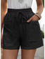 cheap Women&#039;s Shorts-Women&#039;s Shorts Slacks Elastic Drawstring Design Casual Streetwear Casual Weekend Inelastic Cotton Blend Comfort Plain Mid Waist ArmyGreen White Black S M L