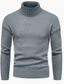 billige genser for menn-Herre Genser Strikke Strikket Rullekrage Fritid / hverdag Klær Vinter Høst Svart Lysegrønn S M L