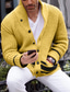 cheap Men&#039;s Cardigan Sweater-Men&#039;s Sweater Cardigan Knit Knitted Solid Color V Neck Stylish Casual Outdoor Home Clothing Apparel Winter Fall Black Yellow S M L