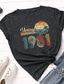abordables Camisetas de mujer-40.o regalos de cumpleaños mujer camiseta vintage 1981 40 años de ser impresionante camiseta piezas originales camiseta tops de fiesta de cumpleaños retro (gray2-s)
