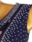 baratos Vestidos de Patinação Artística-Vestidos para Patinação Artística Mulheres Para Meninas Patinação no Gelo Vestidos Roupa Branco Azul Marinho Escuro Vermelho Flor Sem costas Com Transparência Elastano Elasticidade Alta Profissional