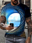 abordables Camisetas 3D de hombre-Hombre Camiseta de impresión en 3D Nubes Escote Redondo Negro Amarillo Azul Piscina Morado Verde Trébol Impresión 3D Exterior Calle Manga Corta Estampado Ropa Deportes Moda Design Ropa deportiva