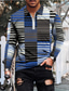 cheap Long Sleeve Polo-Men&#039;s Collar Polo Shirt T shirt Tee Golf Shirt 3D Print Striped Color Block Collar Casual Daily Zipper Print Long Sleeve Tops Casual Fashion Cool Breathable Wine Blue Gray / Winter