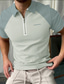 voordelige klassieke polo-Voor heren T-shirt POLO Shirt Golfshirt Modieus Sportkleding Casual Zomer Korte mouw Zwart / Wit Marineblauw Grijs Kleurenblok Kraag Buiten Straat Vetoketju Afdrukken Kleding Kleding Modieus