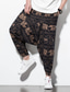 tanie Spodnie dresowe-Męskie Styl chiński Spodnie Harlem Haremki Uprawiający jogging Spodnie plażowe Elastyczny pas Nadruk Pełna długość Spodnie Codzienny Średnio elastyczny Rośliny Graficzny Oddychający Miękka Średni
