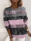 billige T-shirts til kvinde-Dame Sweatshirt bluse Stribe Trykt mønster Afslappet Sport 3D-udskrivning Aktiv Gade Hættetrøjer Sweatshirts Grøn Blå Lilla
