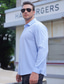 economico camicie casual da uomo-Per uomo Camicia Colore puro Plus Size Colletto Giornaliero Ufficio e carriera Moderno Manica lunga Top Moderno Blu Bianco Nero