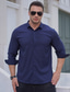 cheap Men&#039;s Casual Shirts-Men&#039;s Shirt Pure Color Plus Size Shirt Collar Daily Office &amp; Career Modern Style Long Sleeve Tops Modern Style Blue White Black
