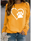 billige Hættetrøjer og sweatshirts til kvinder-Dame Hattetrøje Sweatshirt Grafisk Hjerte Daglig Afslappet Hættetrøjer Sweatshirts Løstsiddende Grøn Sort Grå