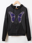 cheap Women&#039;s Hoodies &amp; Sweatshirts-Women&#039;s Zip Up Hoodie Sweatshirt Butterfly Party Casual Daily Hot Stamping Casual Hoodies Sweatshirts  Loose Black Gray Khaki