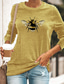 economico T-Shirt da donna-t-shirt casual o-collo con stampa api