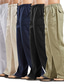 levne plátěné kalhoty-pánské harlemové kalhoty harémové rovné volné ležérní kalhoty jednobarevné celovečerní čistá barva modrá šedá khaki zelená tmavě zelená